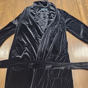 Black Ralph Lauren Velvet Robe with Belt